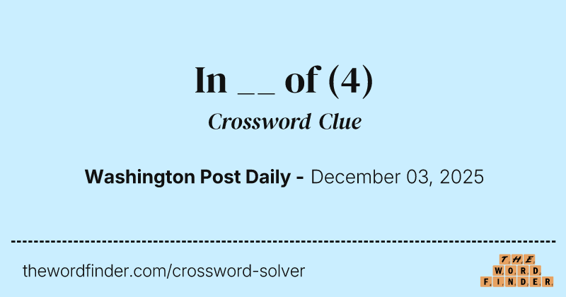 In __ of crossword clue image