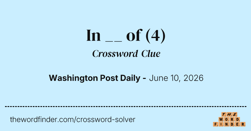 In __ of crossword clue image