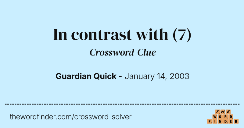 In contrast with crossword clue image
