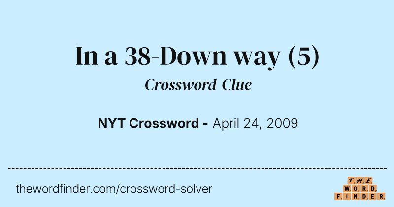 In a 38-Down way crossword clue image