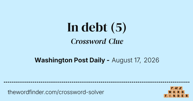 In debt crossword clue image