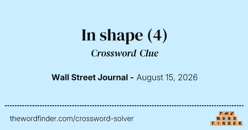 In shape crossword clue image