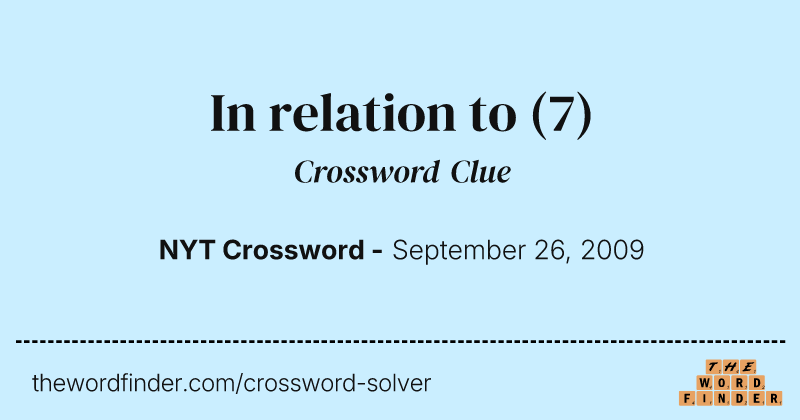 In relation to crossword clue image