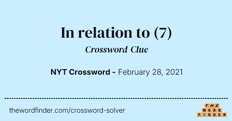 In relation to crossword clue image