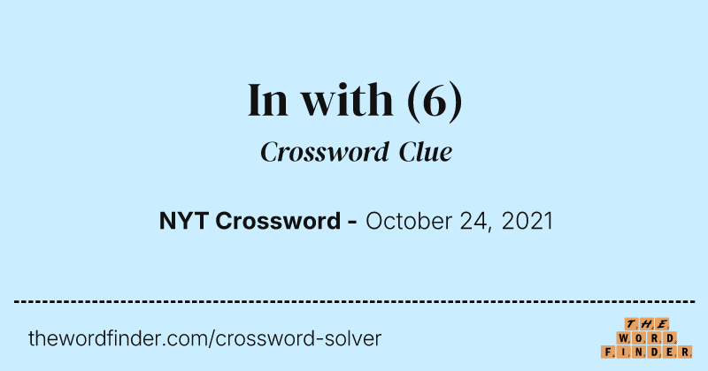 In with crossword clue image
