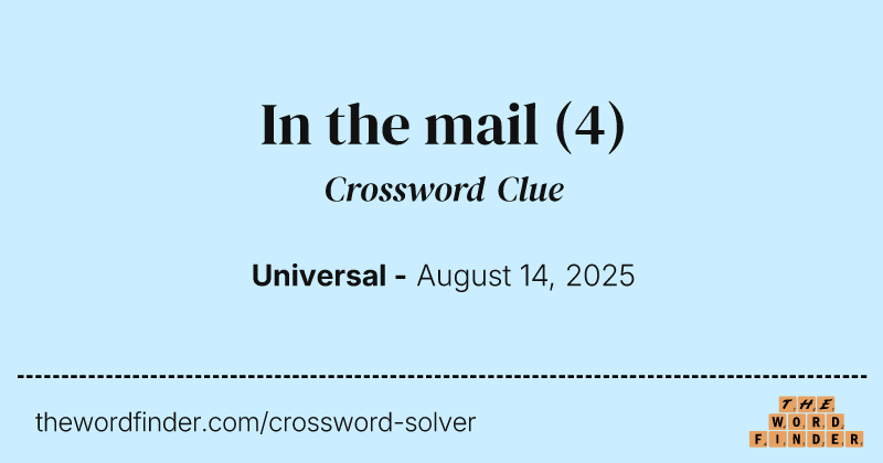 In the mail crossword clue image