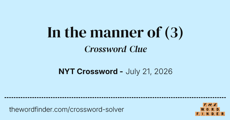 In the manner of crossword clue image