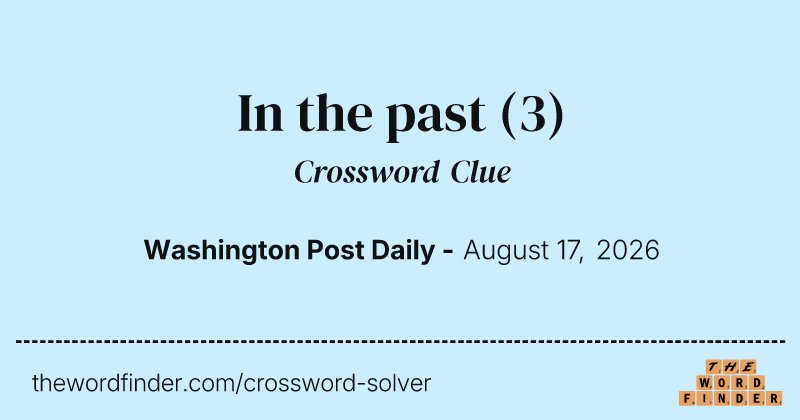 In the past crossword clue image