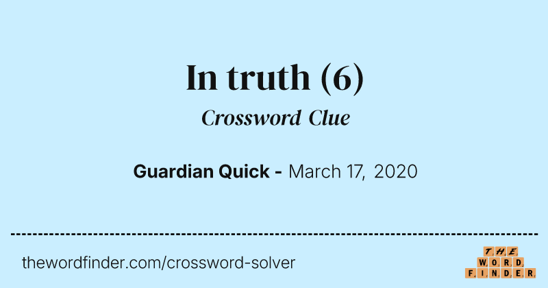 In truth crossword clue image