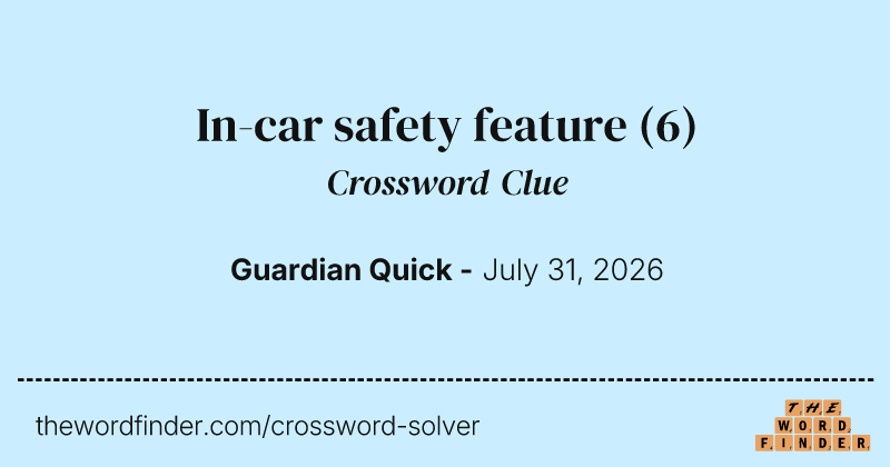 In-car safety feature crossword clue image