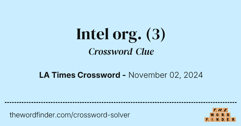 Intel org. crossword clue image