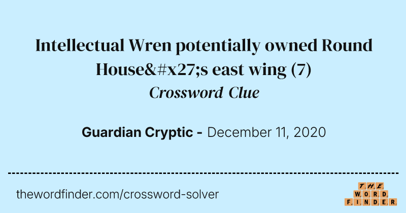 Intellectual Wren potentially owned Round House's east wing crossword clue image