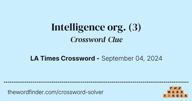 Intelligence org. crossword clue image