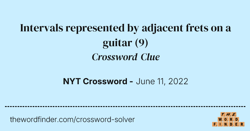 Intervals represented by adjacent frets on a guitar crossword clue image