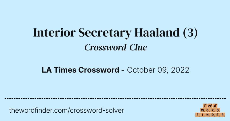 Interior Secretary Haaland crossword clue image
