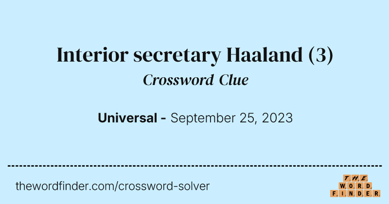 Interior secretary Haaland crossword clue image