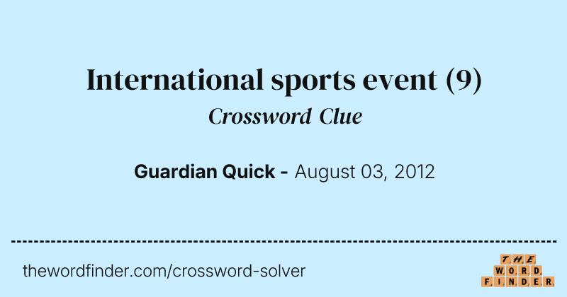 International sports event crossword clue image