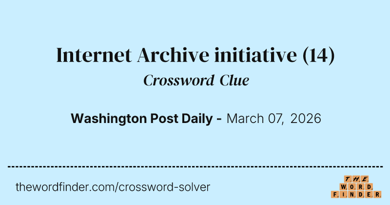 Internet Archive initiative crossword clue image