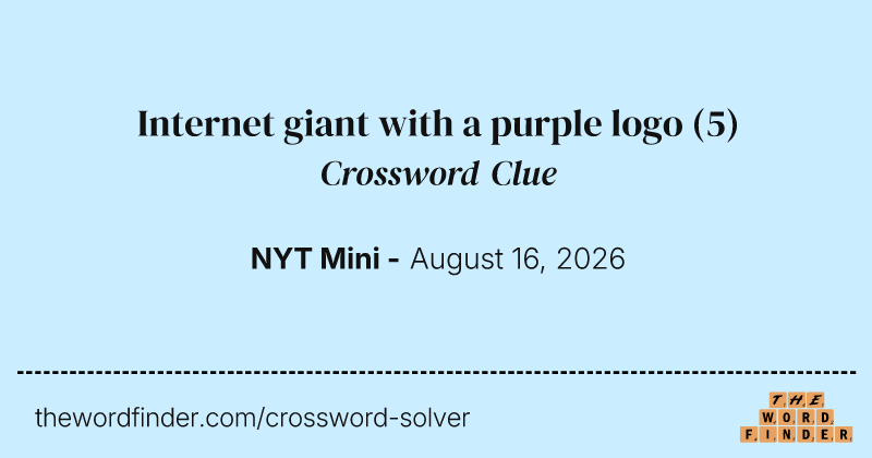 Internet giant with a purple logo crossword clue image