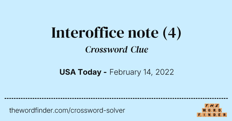 Interoffice note crossword clue image