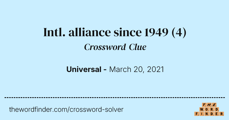 Intl. alliance since 1949 crossword clue image