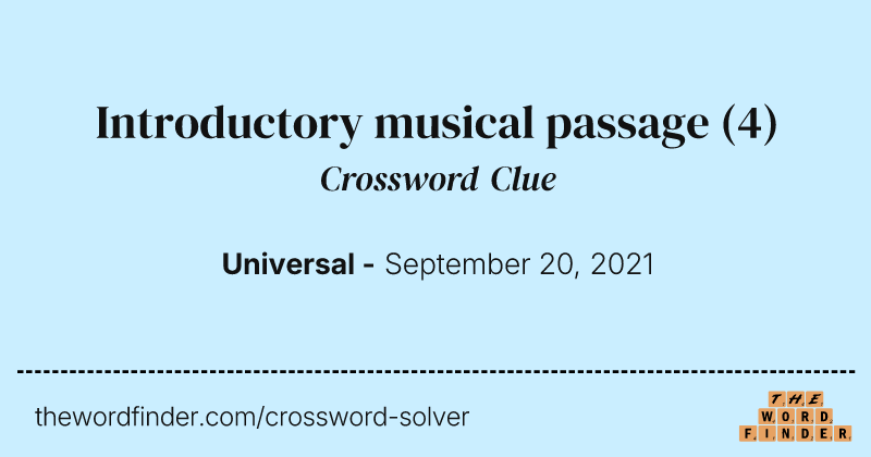 Introductory musical passage crossword clue image