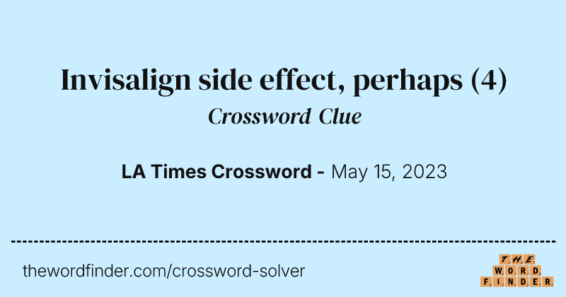 Invisalign side effect, perhaps crossword clue image