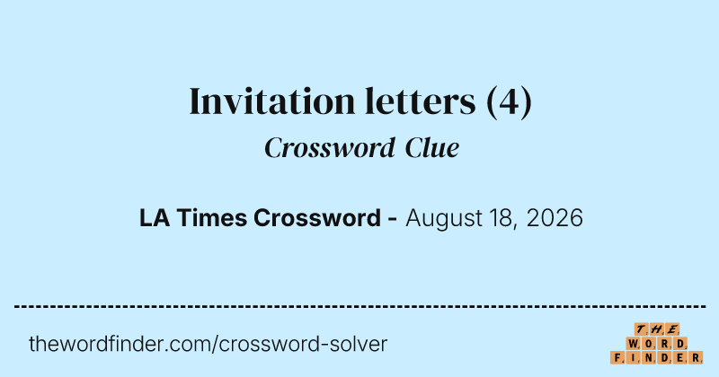 Invitation letters crossword clue image