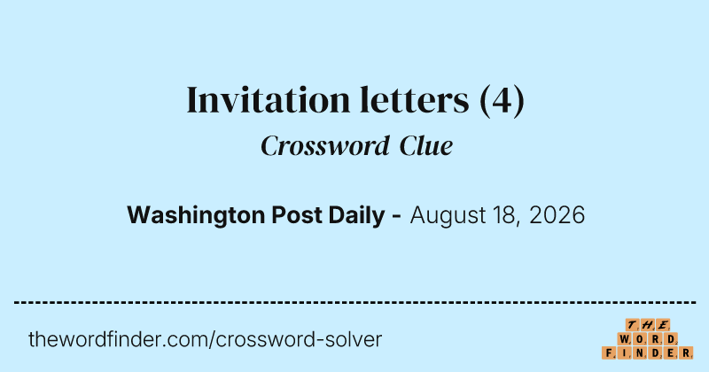 Invitation letters crossword clue image