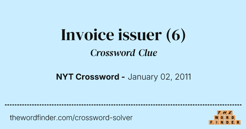 Invoice issuer crossword clue image