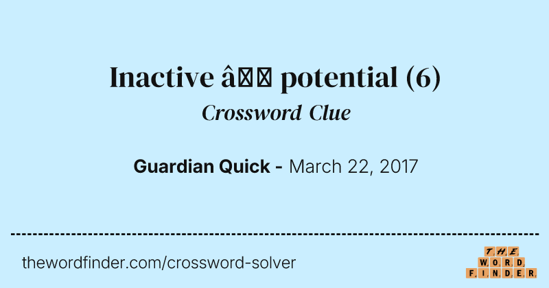 Inactive — potential crossword clue image