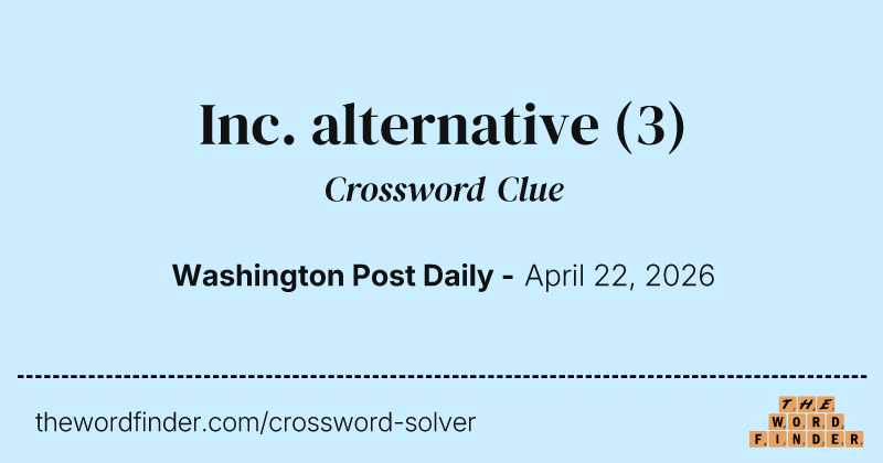 Inc. alternative crossword clue image