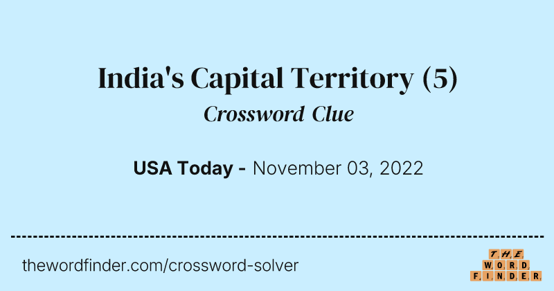 India's Capital Territory crossword clue image