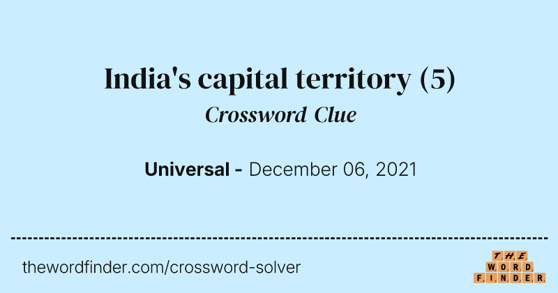 India's capital territory crossword clue image
