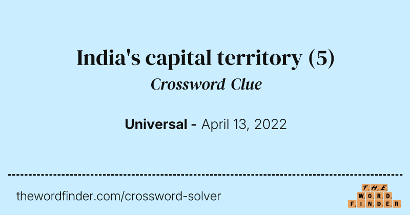 India's capital territory crossword clue image