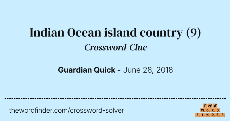 Indian Ocean island country crossword clue image
