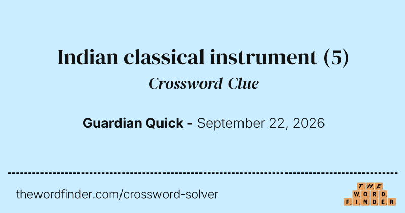 Indian classical instrument crossword clue image