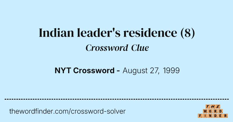 Indian leader's residence crossword clue image