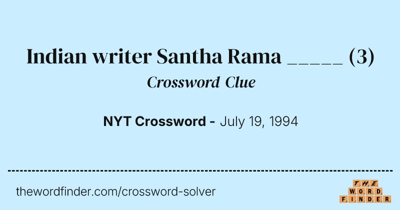 Indian writer Santha Rama _____ crossword clue image