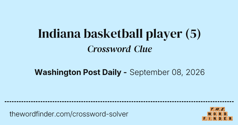 Indiana basketball player crossword clue image