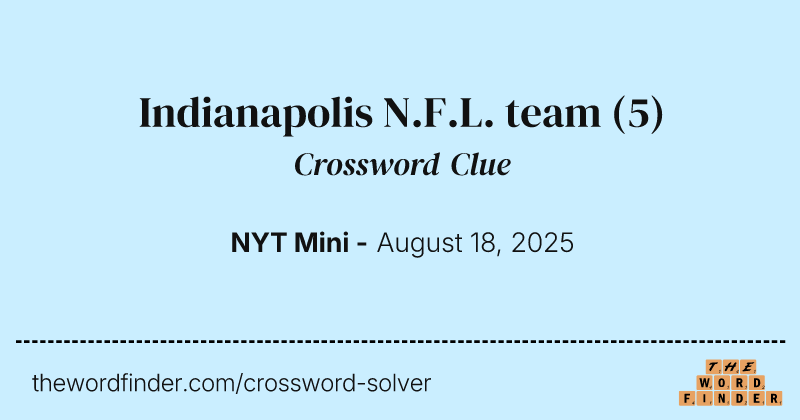 Indianapolis N.F.L. team crossword clue image