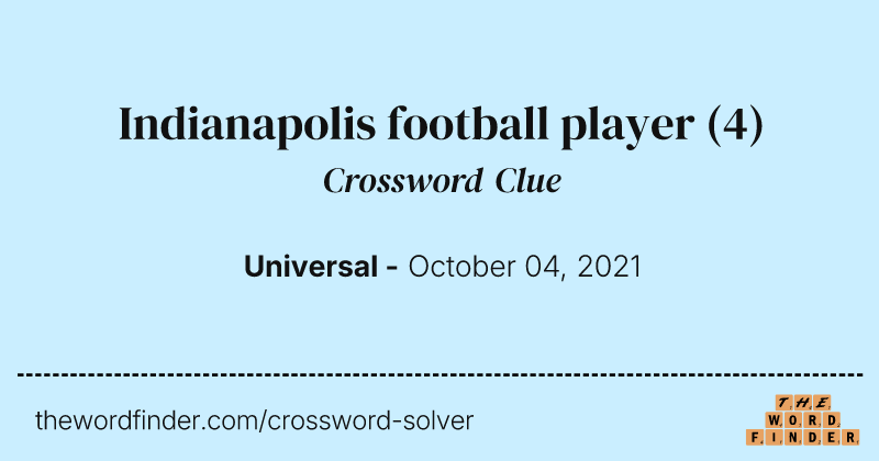 Indianapolis football player crossword clue image