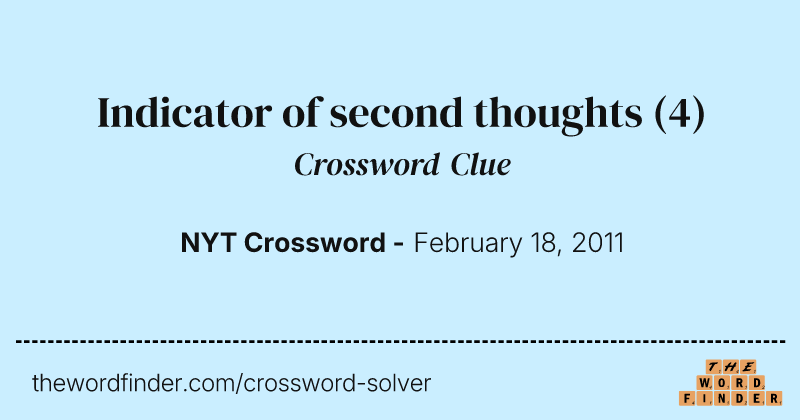 Indicator of second thoughts crossword clue image