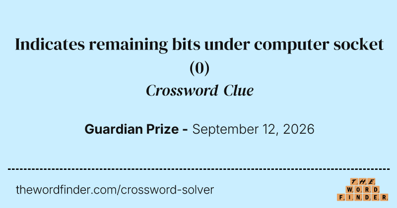 Indicates remaining bits under computer socket crossword clue image