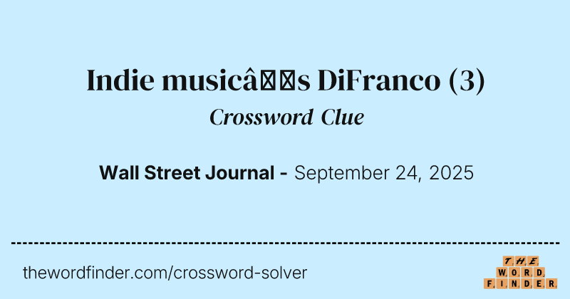 Indie music’s DiFranco crossword clue image