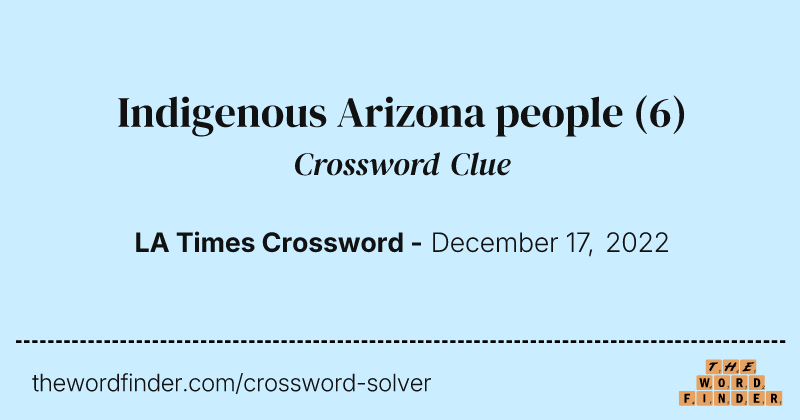Indigenous Arizona people crossword clue image
