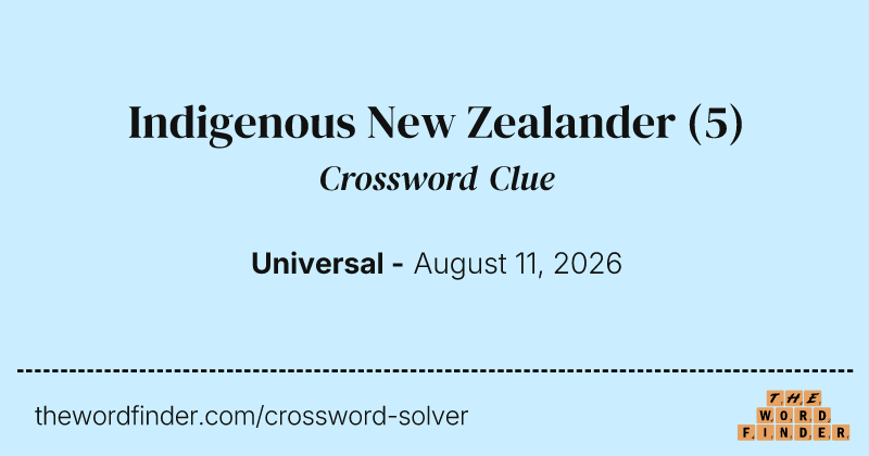Indigenous New Zealander crossword clue image