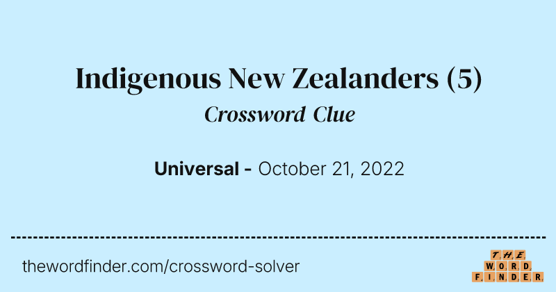 Indigenous New Zealanders crossword clue image