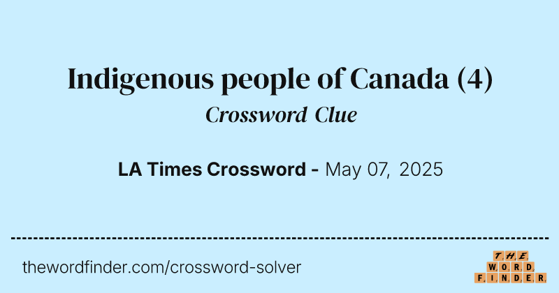 Indigenous people of Canada crossword clue image