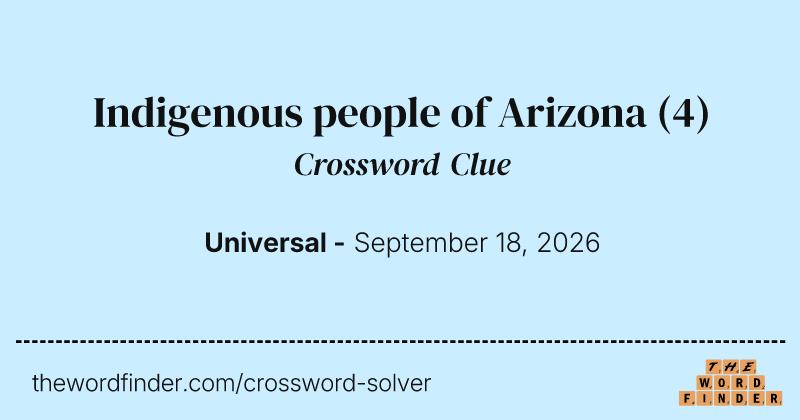 Indigenous people of Arizona crossword clue image